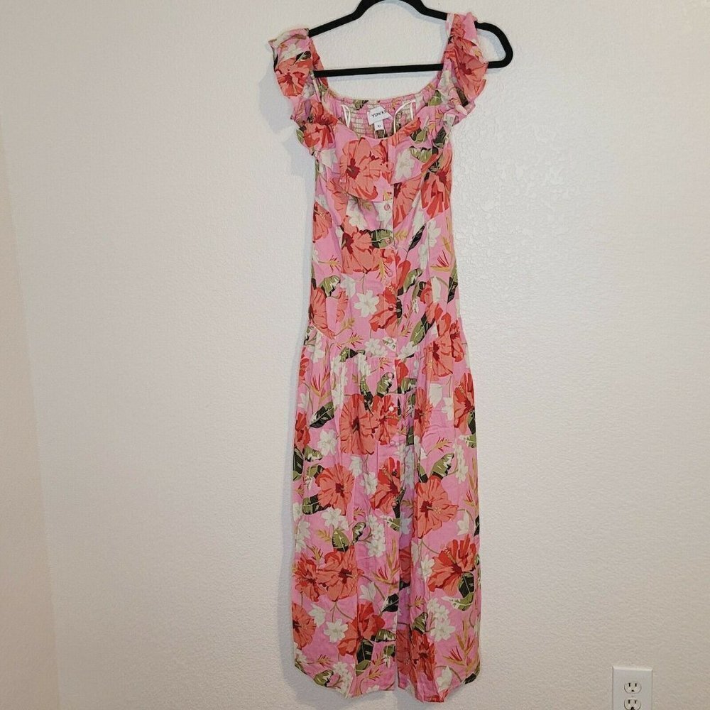 Yumi Kim NWT Spring Fling Off-Shoulder Maxi Dress floral Button down Size 10 - Picture 5 of 9